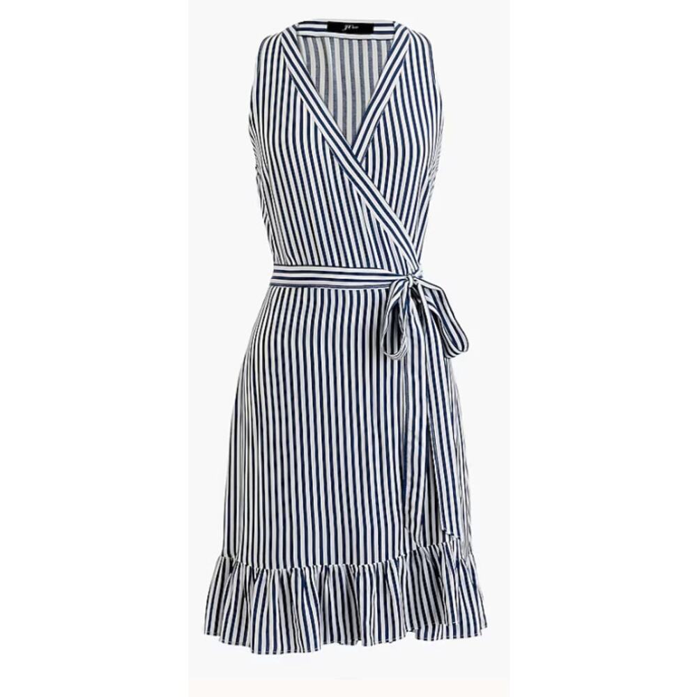 J. Crew Striped Beach Wrap Dress